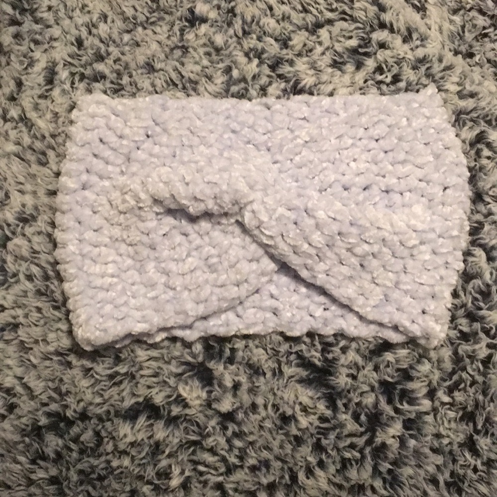 Handmade crochet velvet ear warmer!